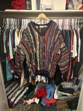 Vintage 90s Golfsmith 3D Knit Coogi Style V-Neck Sweater XXL